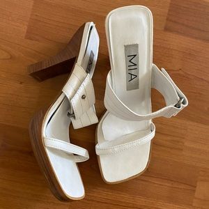 MIA White Curved Heels.